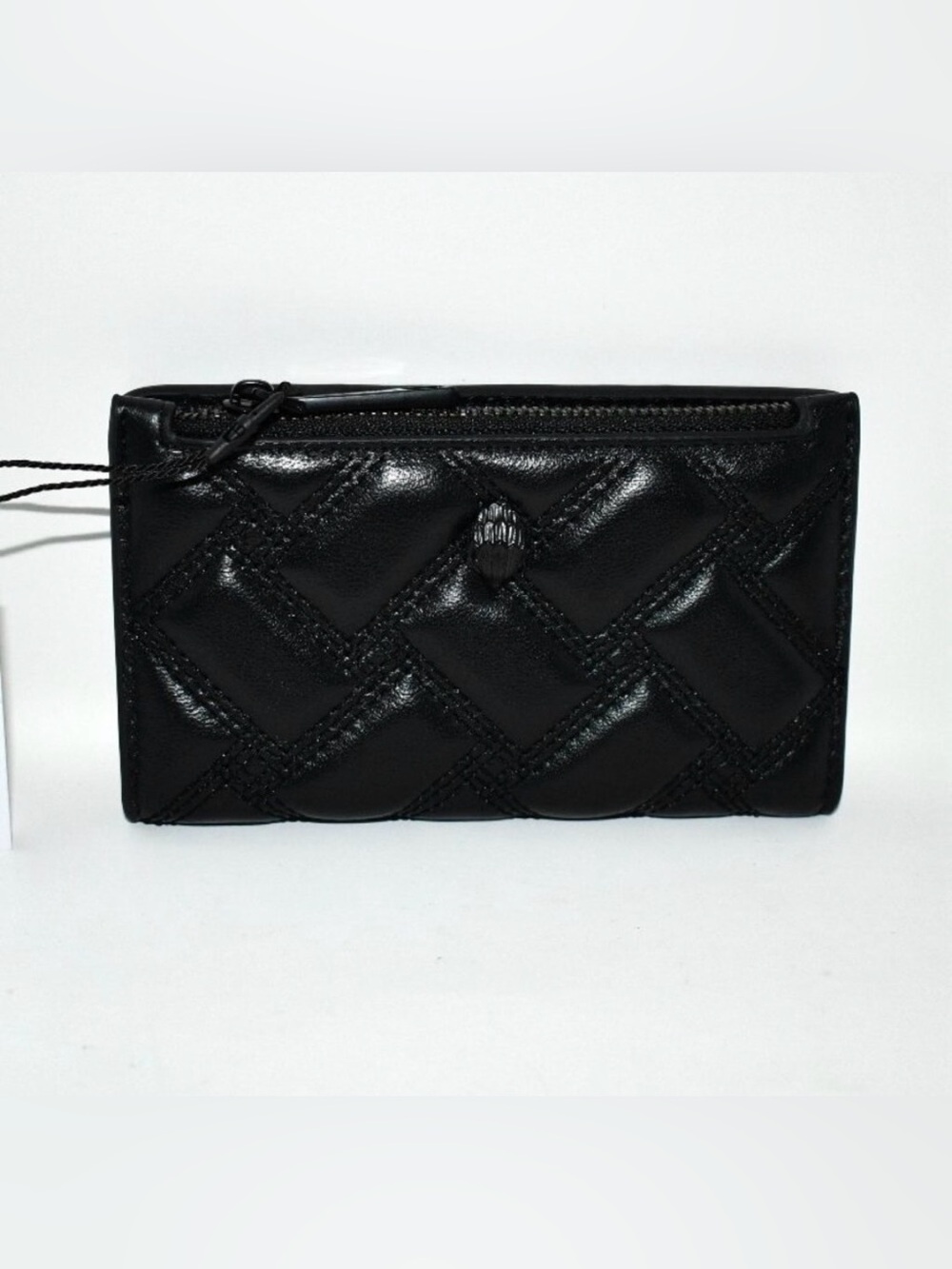 Black Woven Leather Zip Wallet by Kurt Geiger. NWOT.